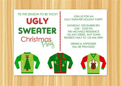 Ugly Christmas Sweater Invitation Template